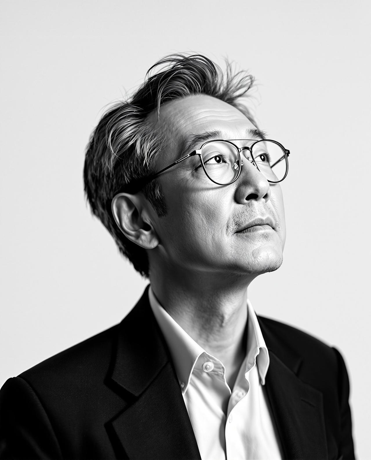 知名影视评论人张明远黑白肖像照